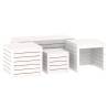 4 Piece White Solid Wood Pine Garden Box Set | HipoMarket