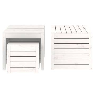 4 Piece White Solid Wood Pine Garden Box Set | HipoMarket