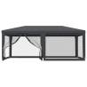Party Tent with 6 Mesh Sidewalls Anthracite 6x4 m HDPE