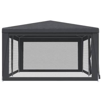 Party Tent with 6 Mesh Sidewalls Anthracite 6x4 m HDPE