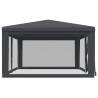 Party Tent with 6 Mesh Sidewalls Anthracite 6x4 m HDPE