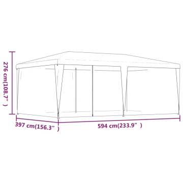 Party Tent with 6 Mesh Sidewalls Anthracite 6x4 m HDPE