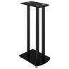 Speaker Stands - 2 pcs Black Tempered Glass, 3 Pillars Design