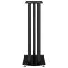 Speaker Stands - 2 pcs Black Tempered Glass, 3 Pillars Design