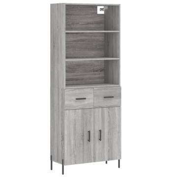 Stylish Highboard Grey Sonoma | Durable Engineered Wood