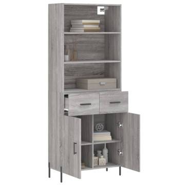 Stylish Highboard Grey Sonoma | Durable Engineered Wood