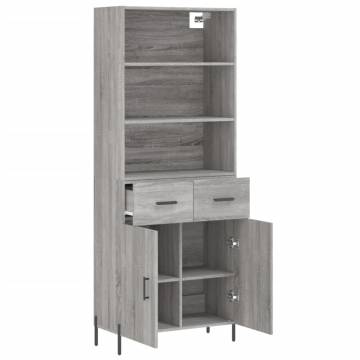 Stylish Highboard Grey Sonoma | Durable Engineered Wood