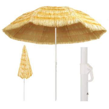 Beach Umbrella Natural 300 cm Hawaii Style - Shop Now