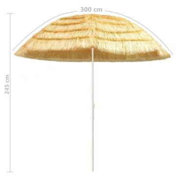 Beach Umbrella Natural 300 cm Hawaii Style - Shop Now