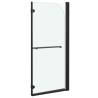 Folding Shower Enclosure 2 Panels ESG 120x140 cm Black | HipoMarket