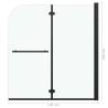 Folding Shower Enclosure 2 Panels ESG 120x140 cm Black | HipoMarket