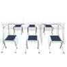 Foldable Camping Table Set with Stools - Adjustable & Portable