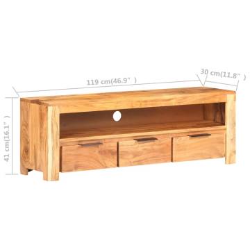 Solid Acacia Wood TV Cabinet - Unique Design | Hipo Market