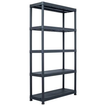 Durable 2 pcs Black Storage Shelf Racks - 250 kg, 80x40x180 cm