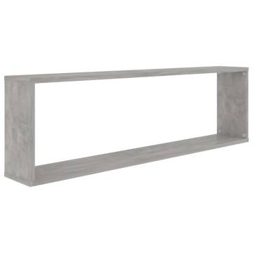 Stylish Wall Cube Shelf Set - 6 pcs Concrete Grey