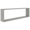 Stylish Wall Cube Shelf Set - 6 pcs Concrete Grey