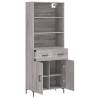 Stylish Highboard Grey Sonoma | 69.5x34x180 cm Engineered Wood