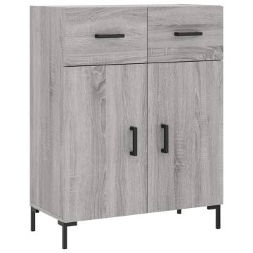 Stylish Highboard Grey Sonoma | 69.5x34x180 cm Engineered Wood