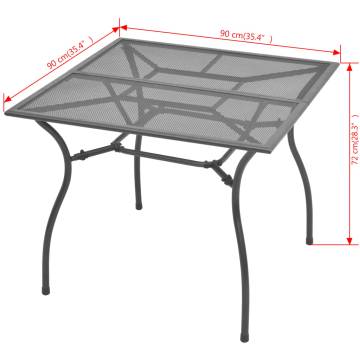 Stylish 90x90 cm Steel Mesh Garden Table | HipoMarket