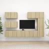 6 Piece TV Cabinet Set Sonoma Oak Engineered Wood Colour sonoma oak Quantity in Package 6 Width 80 cm 