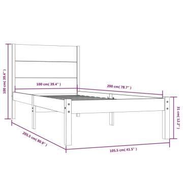 Solid Wood Pine Bed Frame 100x200 cm – Craft Your Comfort