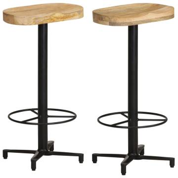 Bar Stools 2 pcs 76 cm - Solid Mango Wood | HipoMarket