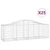 Arched Gabion Baskets 25 pcs - Galvanised Iron 200x50x6080 cm