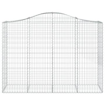 Arched Gabion Baskets - 14 pcs Galvanised Iron | HipoMarket