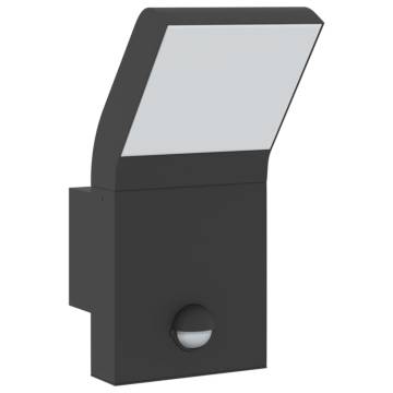 Outdoor LED Wall Lights with Sensors - 2pcs Black Aluminium