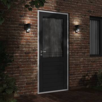 Outdoor Wall Lights with Sensors - 2pcs Black Aluminium