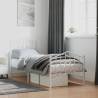 Metal Bed Frame with Headboard and Footboard White 75x190 cm Small Single Colour white Size 75 x 190 cm Model with headboard & footboard 