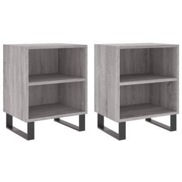 Elegant Grey Sonoma Bedside Cabinets - 2 pcs | Hipomarket