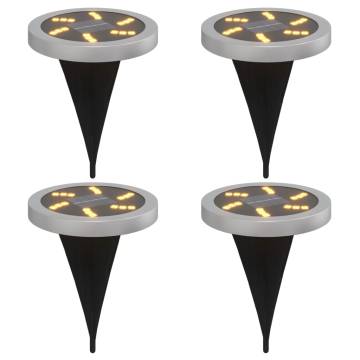 Solar Ground Lights 4 pcs - Outdoor Warm White Lighting