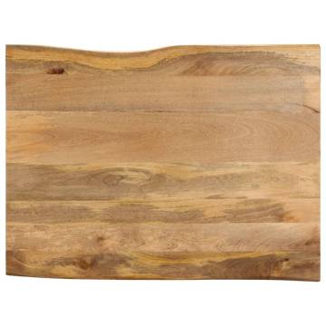 Live Edge Solid Wood Mango Table Top - 90x80 cm | Hipo Market