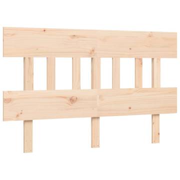 Solid Wood Bed Frame with Headboard 140x190 cm - Hipo Market