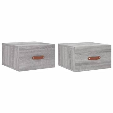 Wall-Mounted Bedside Cabinets 2 pcs Grey Sonoma - Hipomarket UK