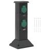 Outdoor Socket Column 4-Way | Black & Green - 16x16x39.5 cm