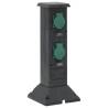 Outdoor Socket Column 4-Way | Black & Green - 16x16x39.5 cm