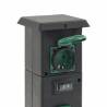 Outdoor Socket Column 4-Way | Black & Green - 16x16x39.5 cm