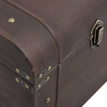 Treasure Chest with Latches - Dark Brown 90x50x39.5 cm