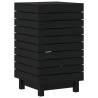 Laundry Basket Black - Solid Pine Wood 44x44x76 cm