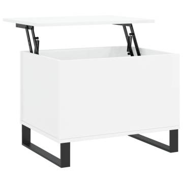 Elegant High Gloss White Coffee Table - 60x44.5x45 cm