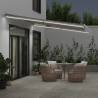 Manual Retractable Awning with LED - 450x300 cm Anthracite & White