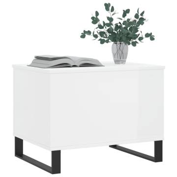 Elegant High Gloss White Coffee Table - 60x44.5x45 cm