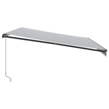 Manual Retractable Awning Anthracite & White 500x300 cm