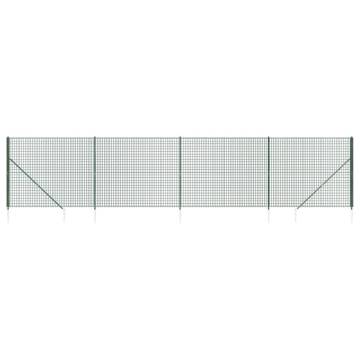 Wire Mesh Fence with Spike Anchors Green 1.4x10 m | Hipo Market