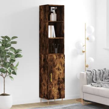 Highboard Smoked Oak - Stylish Engineered Wood Storage | HipoMarket