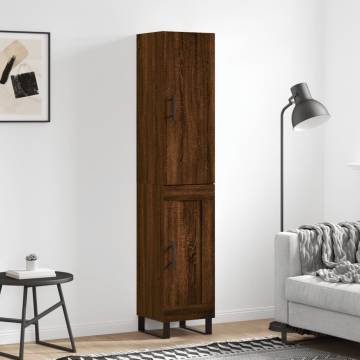 Elegant Highboard Brown Oak 34.5x34x180 cm | Hipomarket