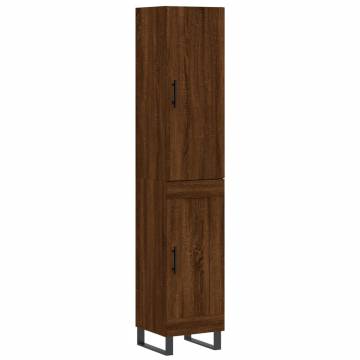 Elegant Highboard Brown Oak 34.5x34x180 cm | Hipomarket