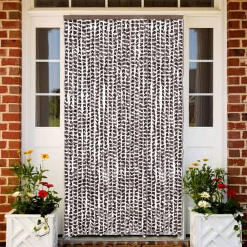 Fly Curtain Brown and White 118x220 cm Chenille | Hipo Market